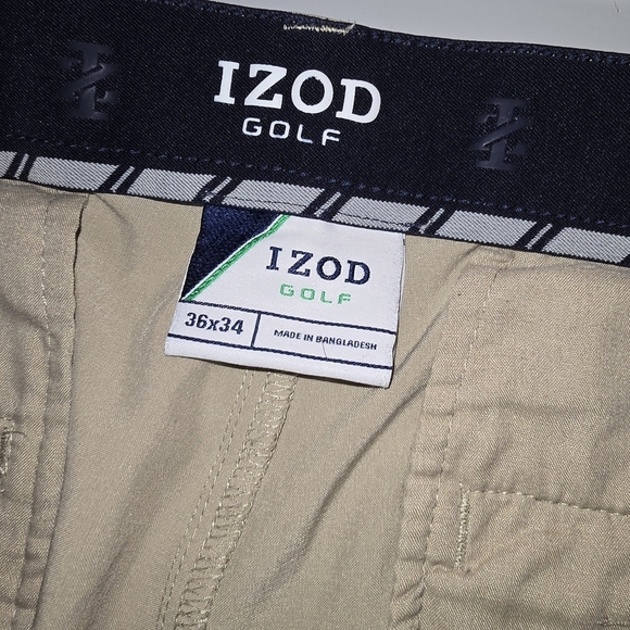 IZOD Golf Stretch Khaki Tan Pants Trousers Men's Tall Size 36W x 34L 36 x 34 - Picture 9 of 9